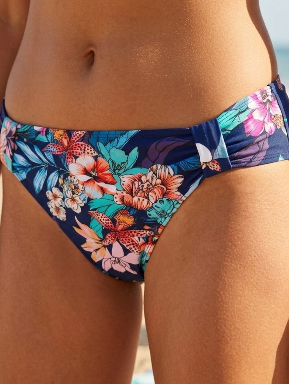 VENUS Moonlit Blooms Navy Floral Bikini Bottoms, Size 6